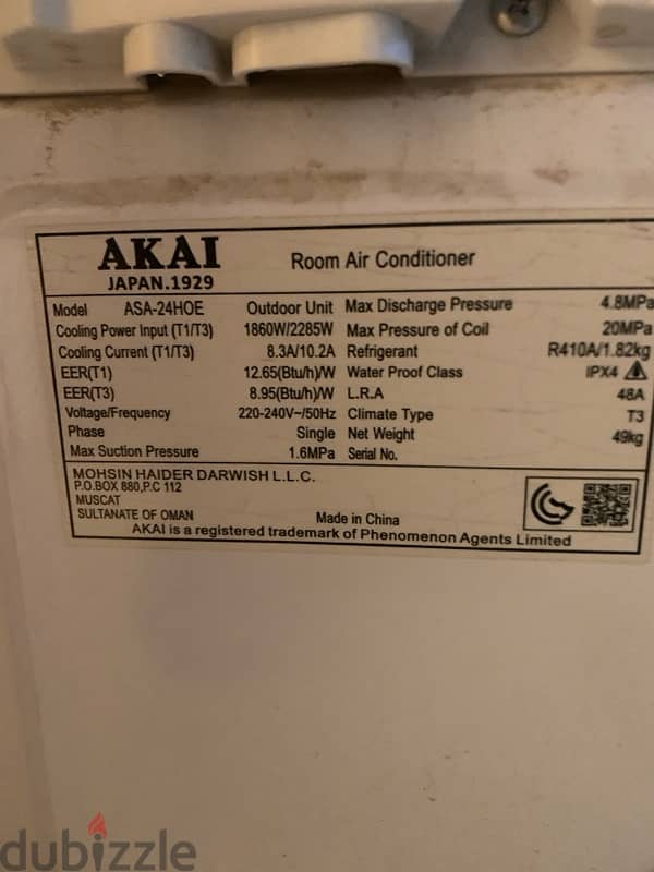 Akai Ac 2 ton used 5 months only 2