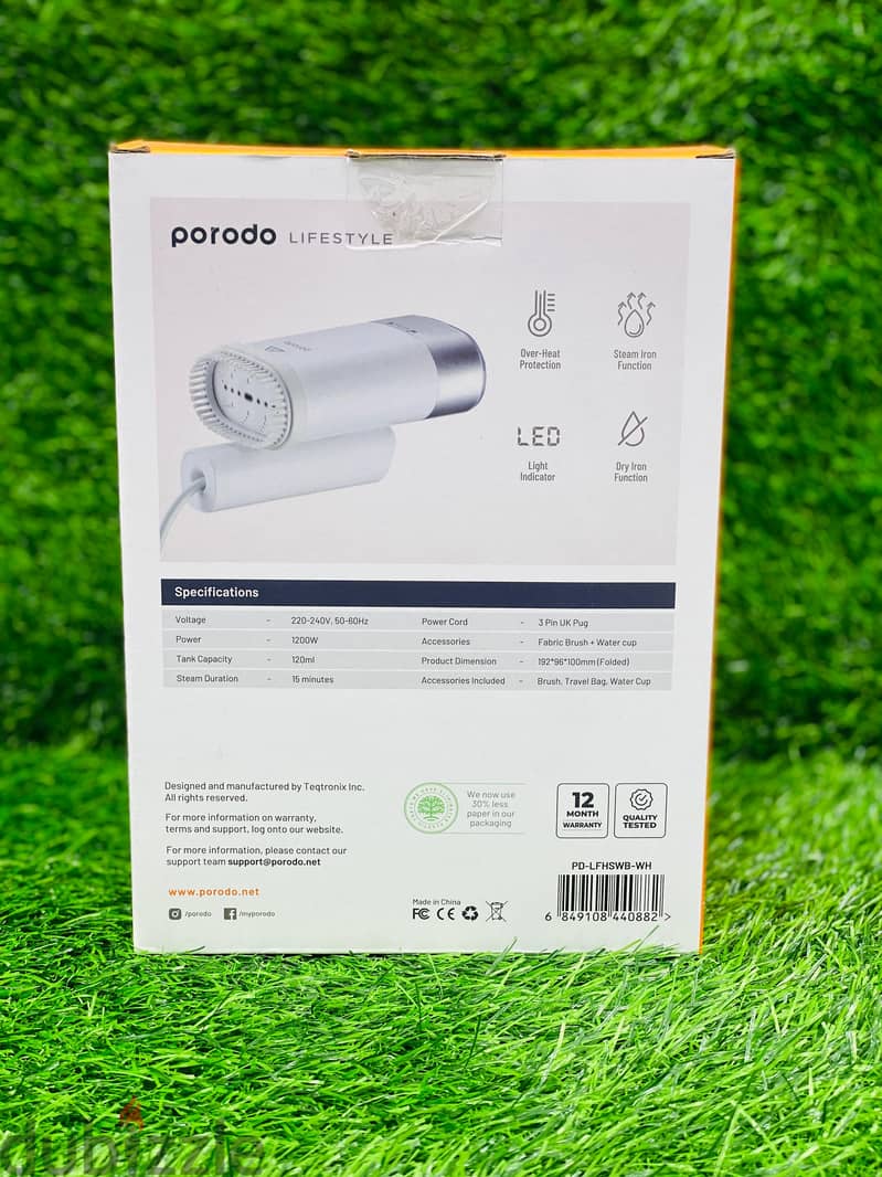 PORODO LIFESTYLE COMPACT FOLDING GARMENT STEAMER 1