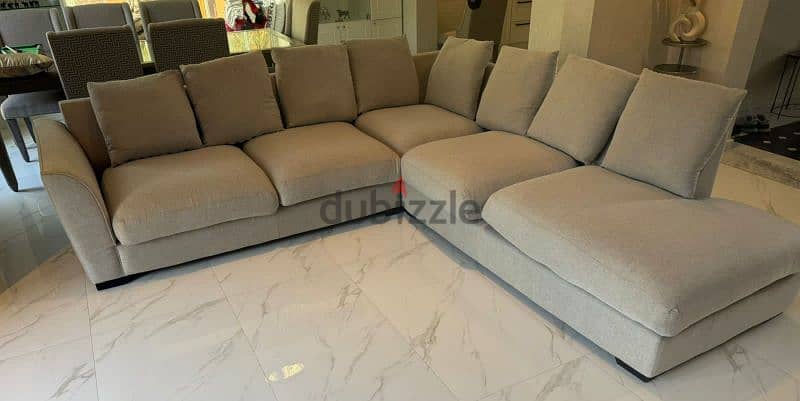 Lshap sofa color silver very clean good condition no any issue 1