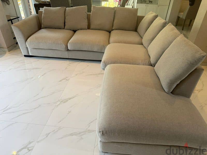 Lshap sofa color silver very clean good condition no any issue 2