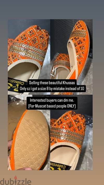 pumps (khussa) new pair of khussa. size 8. orange shade