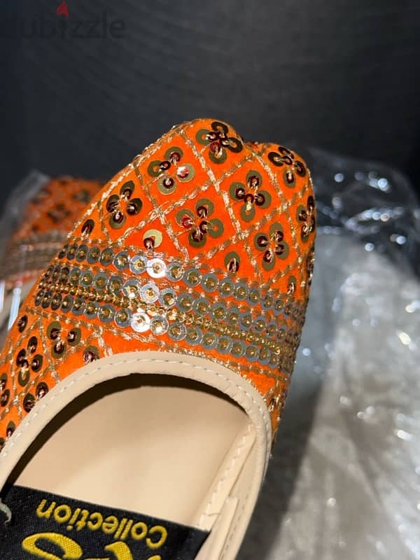 pumps (khussa) new pair of khussa. size 8. orange shade 1