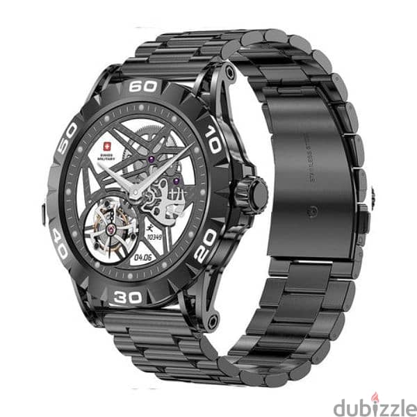 swiss military smart watch with silicone strap dom 5 black 1