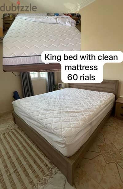 king size bed with 8 inch spring matress