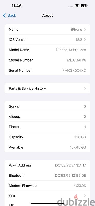 13 pro Max 128gb Battery 80% Disply change only Need Clean 1