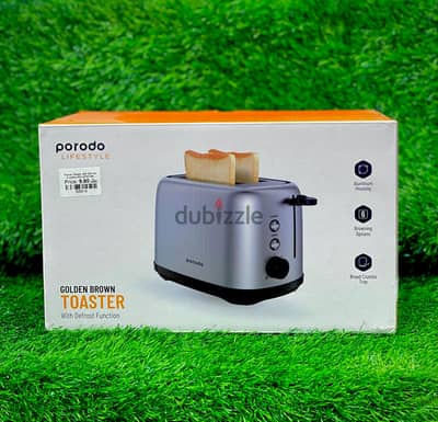 GOLDEN BROWN TOASTER WITH DEFROST FUNCTION