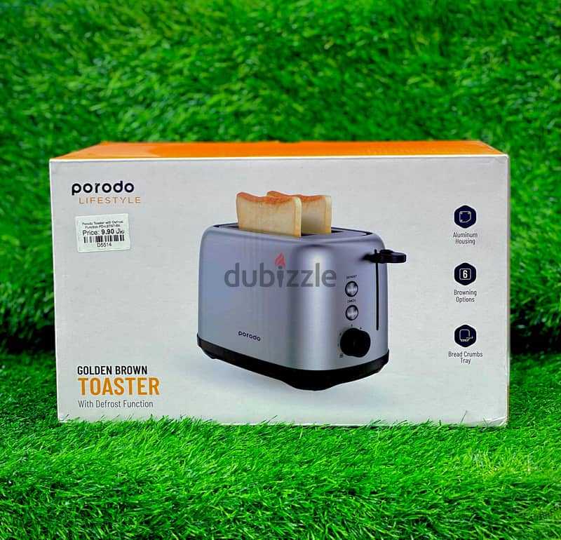 GOLDEN BROWN TOASTER WITH DEFROST FUNCTION 0