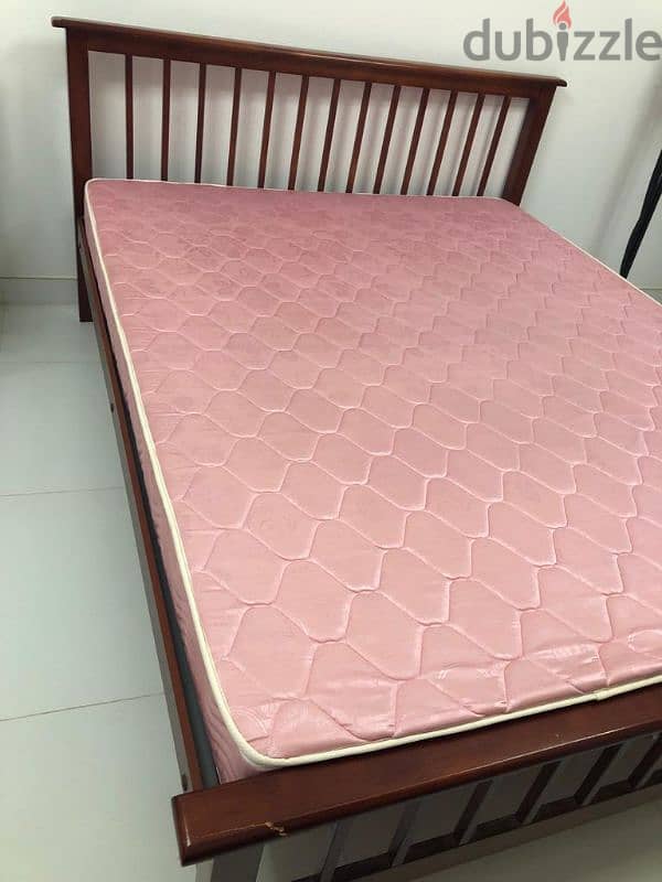 Bed with mattress available for sale. 0