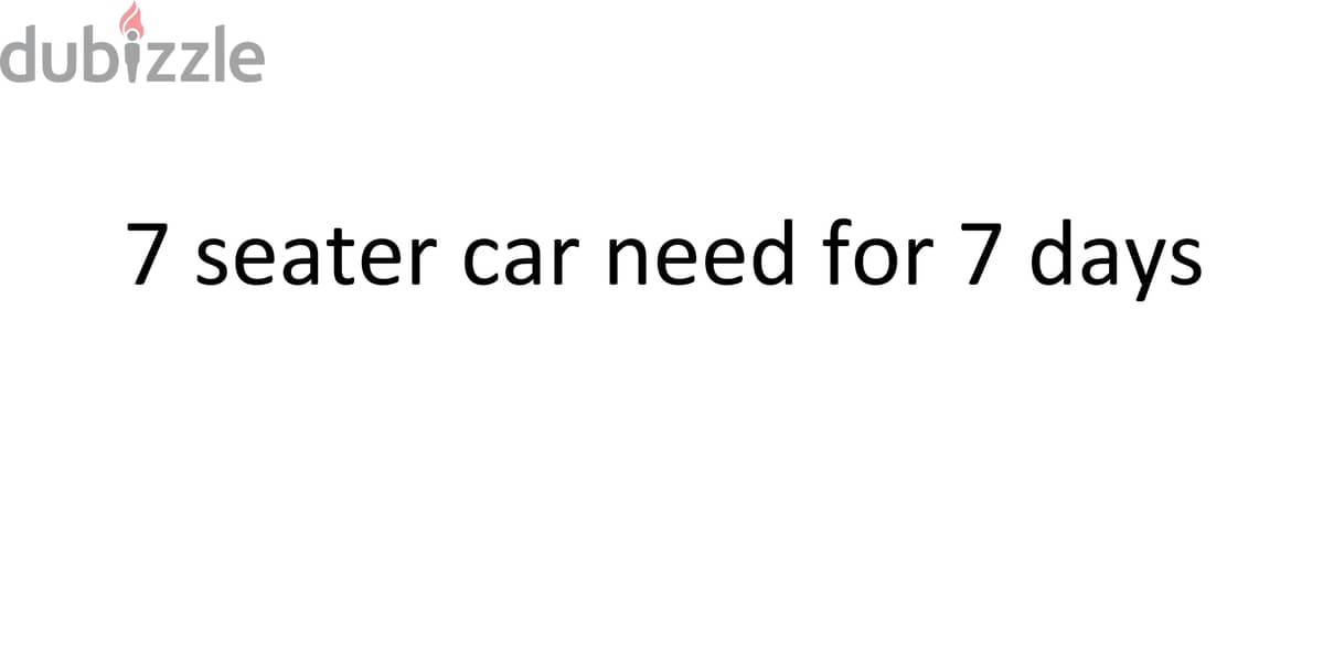 7 seater car need for 7 days 0