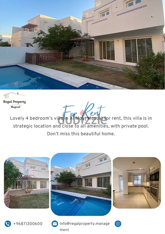 **Lovely 4 Bedroom’s Villa for Rent in Almouj, Muscat** 0