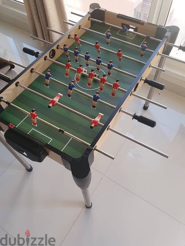 foosball, tt table, basketball hoop, air hockey from virgin mega store 0