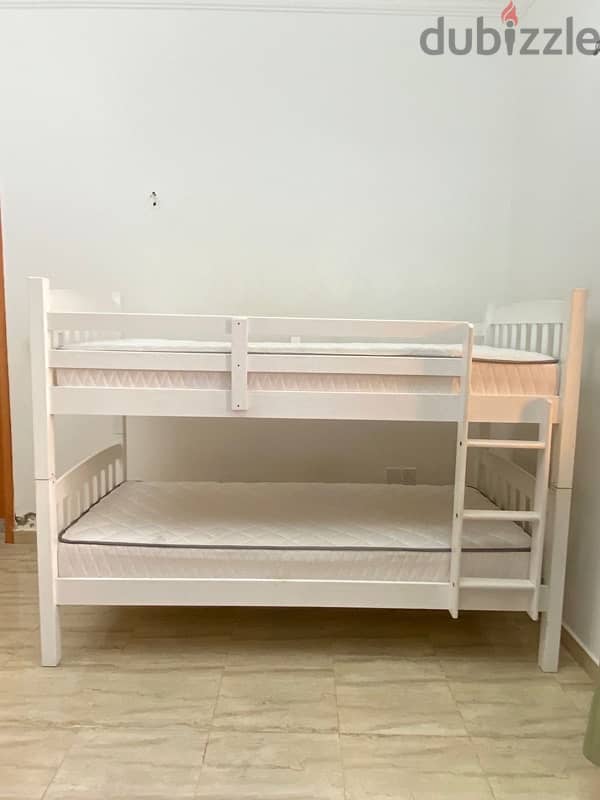 Kids Bunk Bed Pan Emirates + 2 Mattress Excellent condition 2