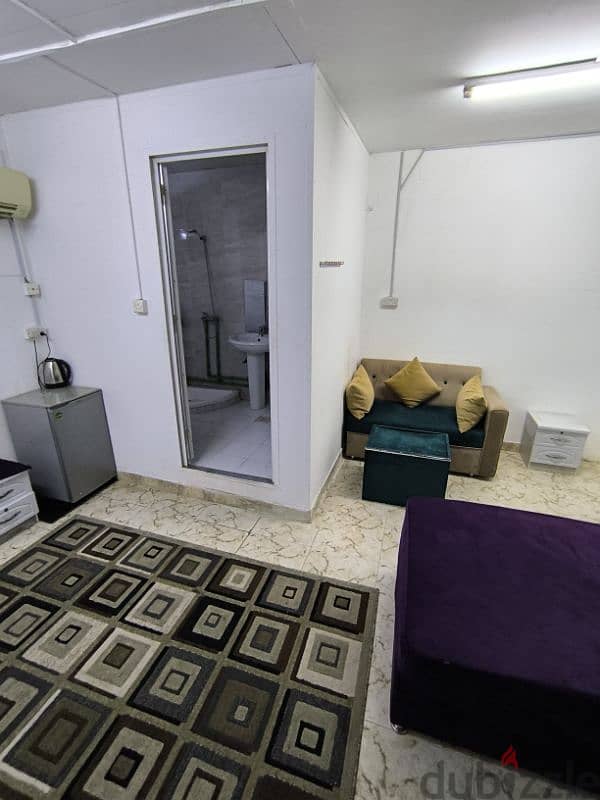 Bedroom with private bathroom and furnished balcony, Al-Azaiba 1