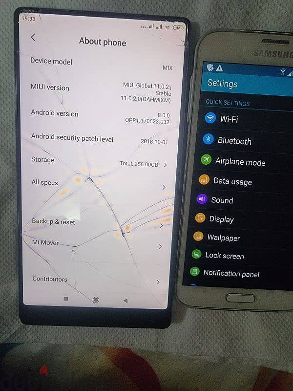 mi mix + Samsung s5 0