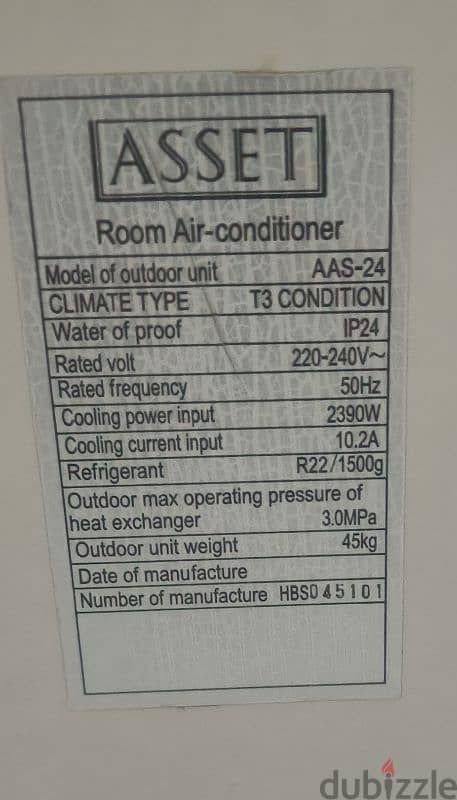 asset split ac 2 ton 4