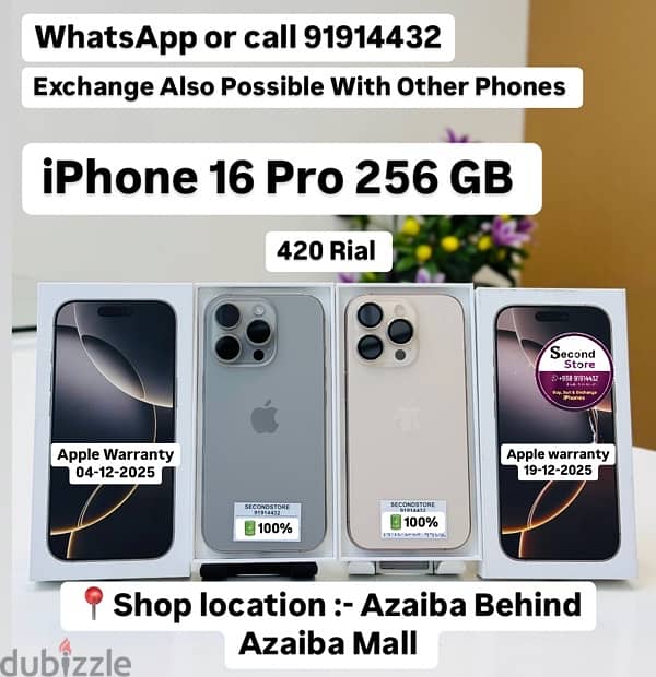 iPhone 16 Pro 256GB -Apple warranty till November 2025-100%BH 0