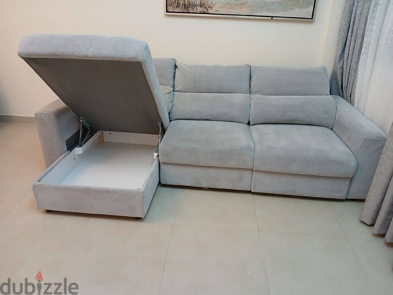 Lshape sofa color silver  from ikea 7