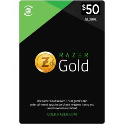 razor gold 50 $ بطاقة ريزر جولد بقيمة ٥٠ دولار