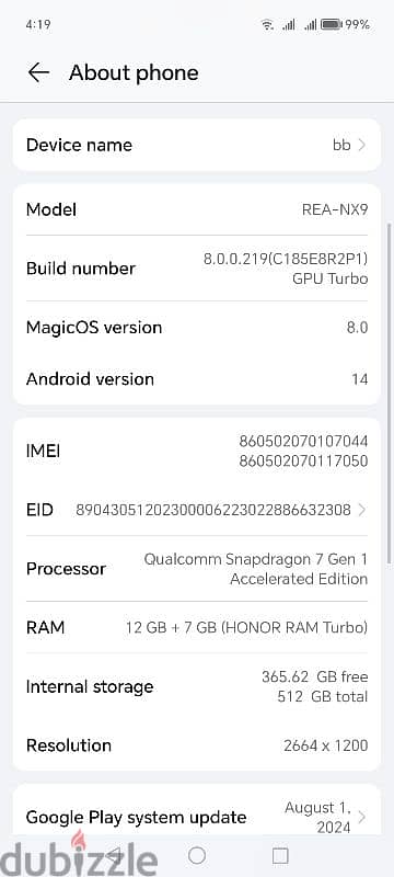 honor 90.512/18 gb ram 2