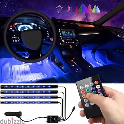 اربع قطع RGB led لديكور السيارة