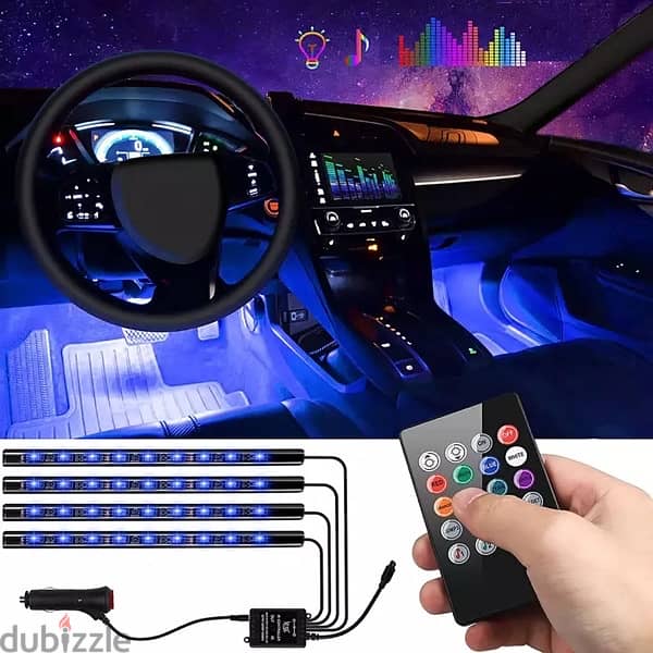 اربع قطع RGB led لديكور السيارة 0