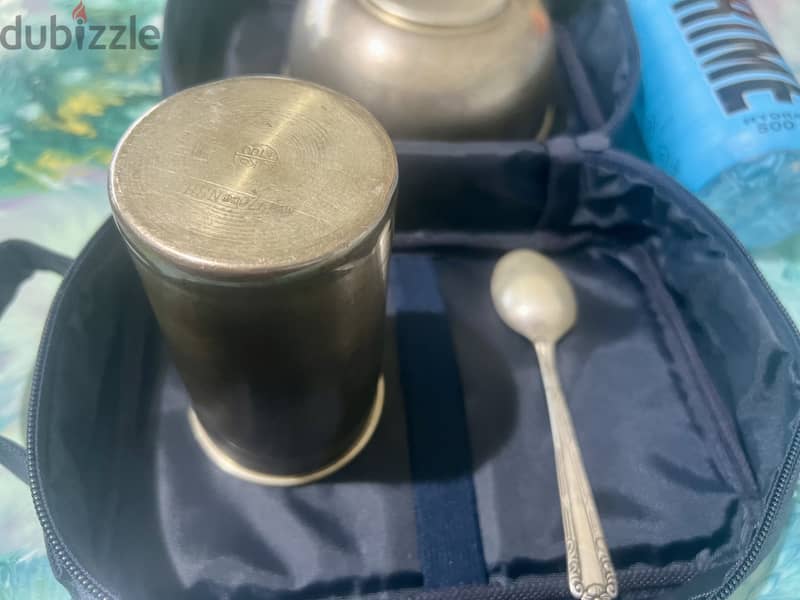 Pure silver ware (Bowl,glass,spoon) used for kids. 3