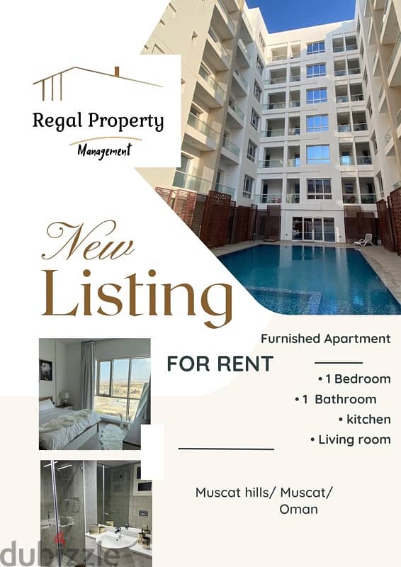 Fully furnished 1 bedroom apartment at Muscat Hills for rent 0