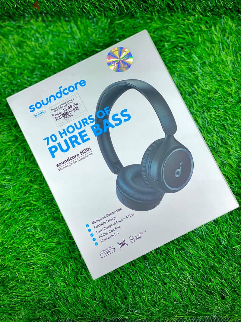 SOUNDCORE BY ANKER 70 HOURS OF PURE BASS WIRELESS ON-EAR HEADPHONE 0