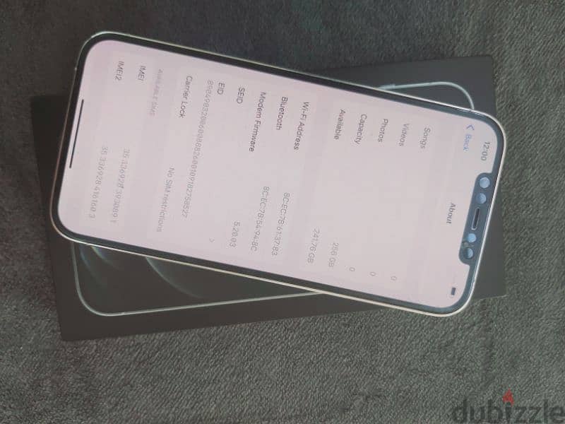 I phone 12 pro max 256gb battery health 80 % no open no repair 1