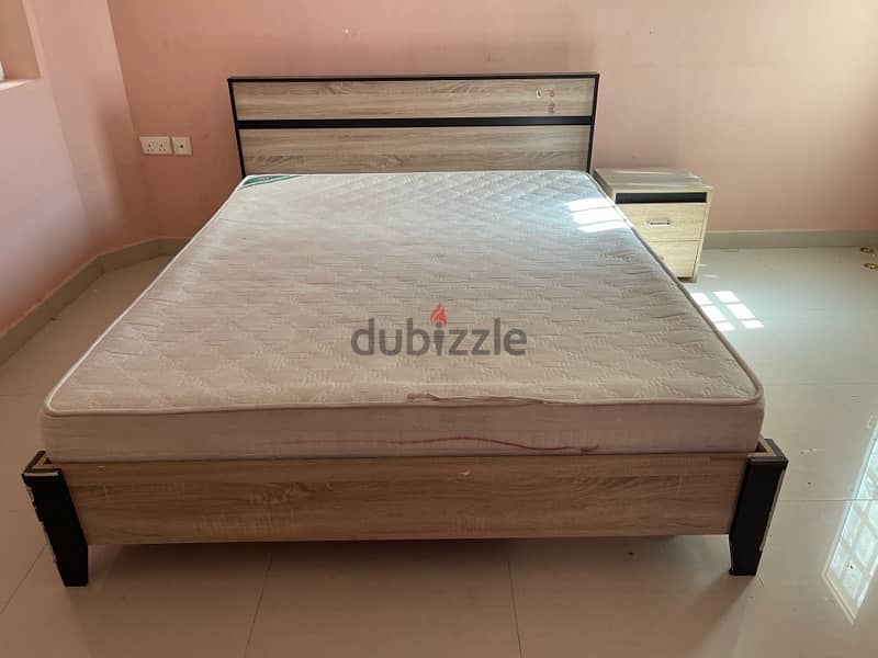 Bed, Mattress and side table 0