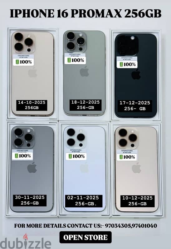 Iphone 16Promax Less Used under warranty all colors - Like new 0