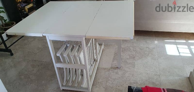 Mobile , Foldable, Dining table with chairs from IKEA 5