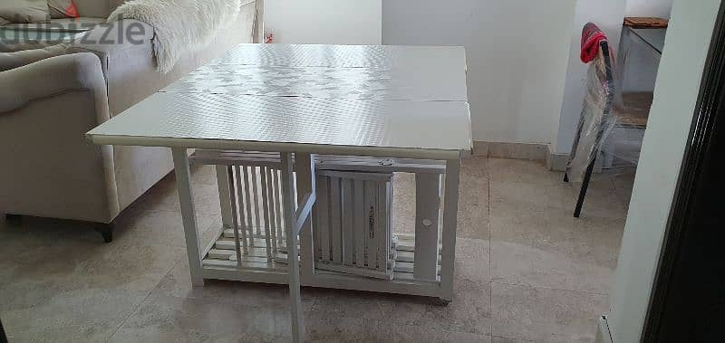 Mobile , Foldable, Dining table with chairs from IKEA 6