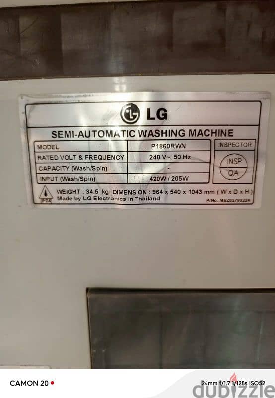 LG washing machine 12kg contact 96977278 2