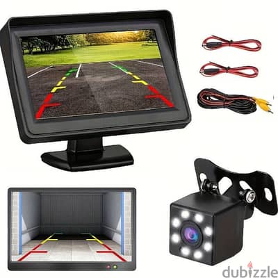 4.3" HD Monitor & Glass Lens Car Reversing Camera Kit