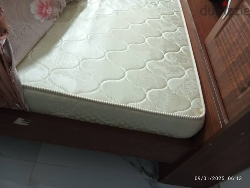 double bed with mattress, pillows, blanket, cover and sheets 5