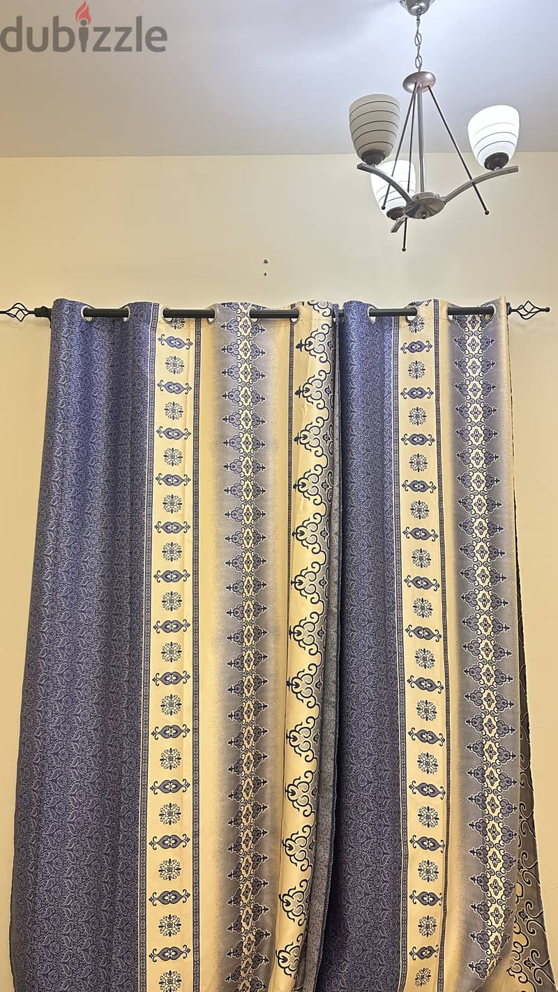 Elegant Curtains with Metal Rod - ستائر رائعة مع عمود معدني 5