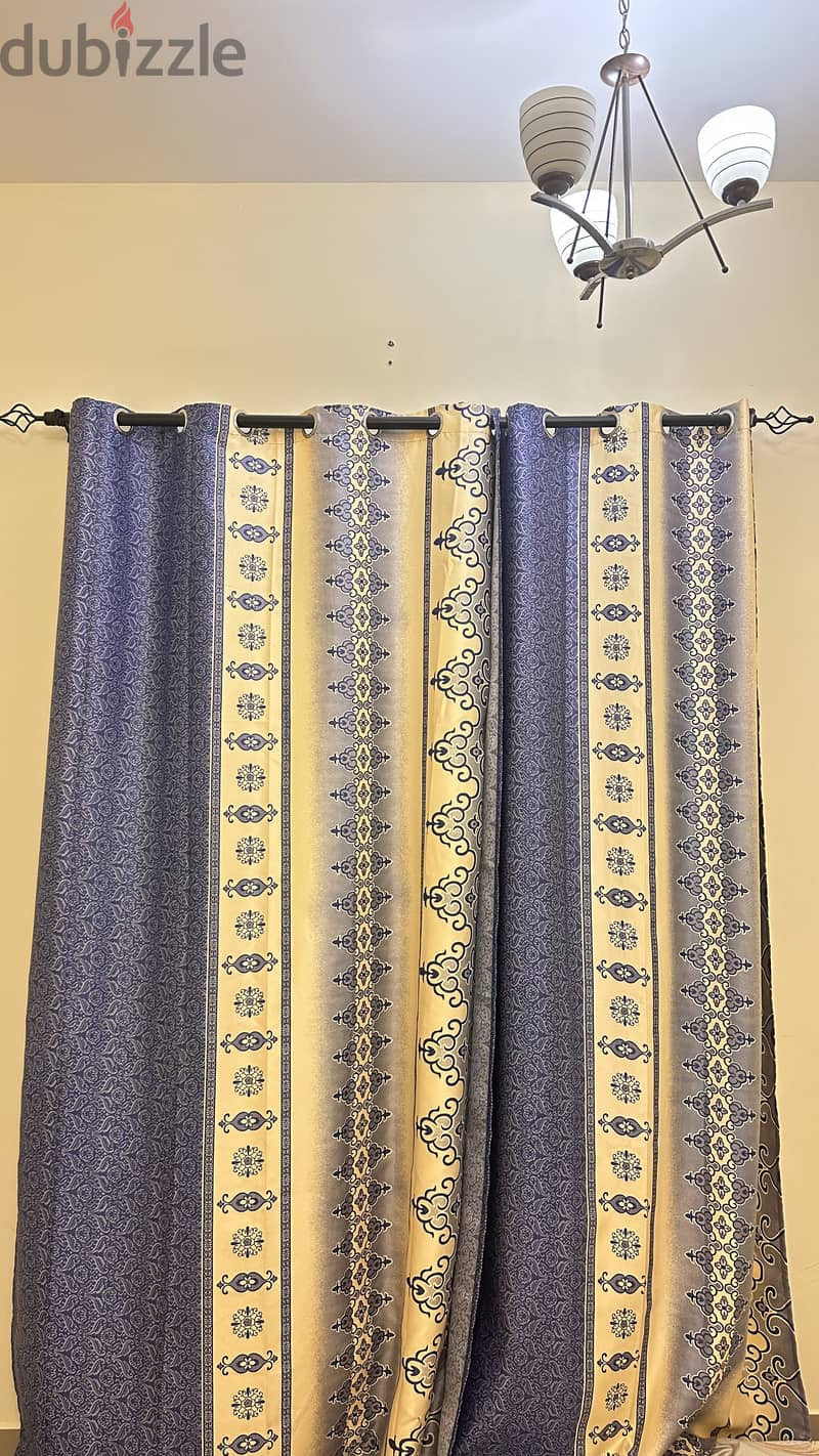 Elegant Curtains with Metal Rod - ستائر رائعة مع عمود معدني 6