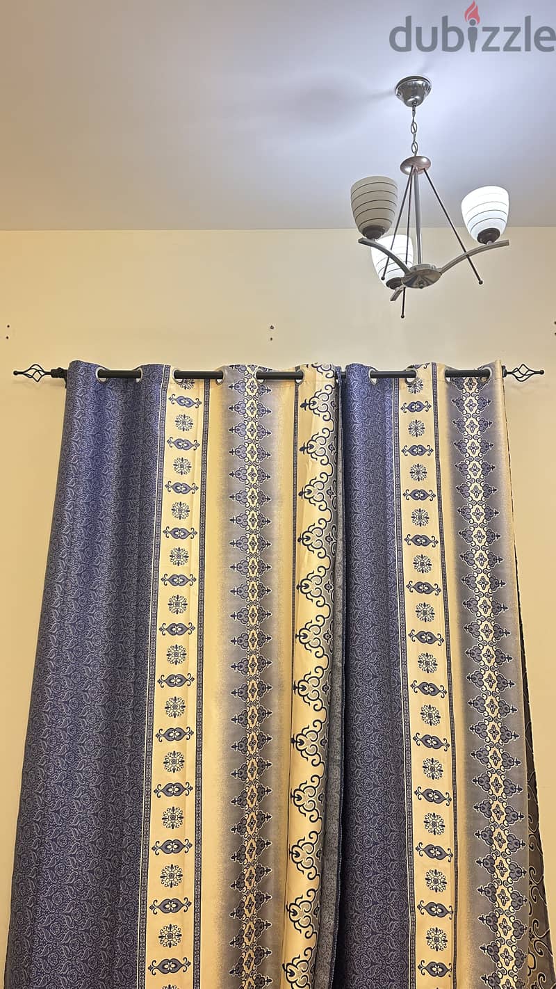 Elegant Curtains with Metal Rod - ستائر رائعة مع عمود معدني 7