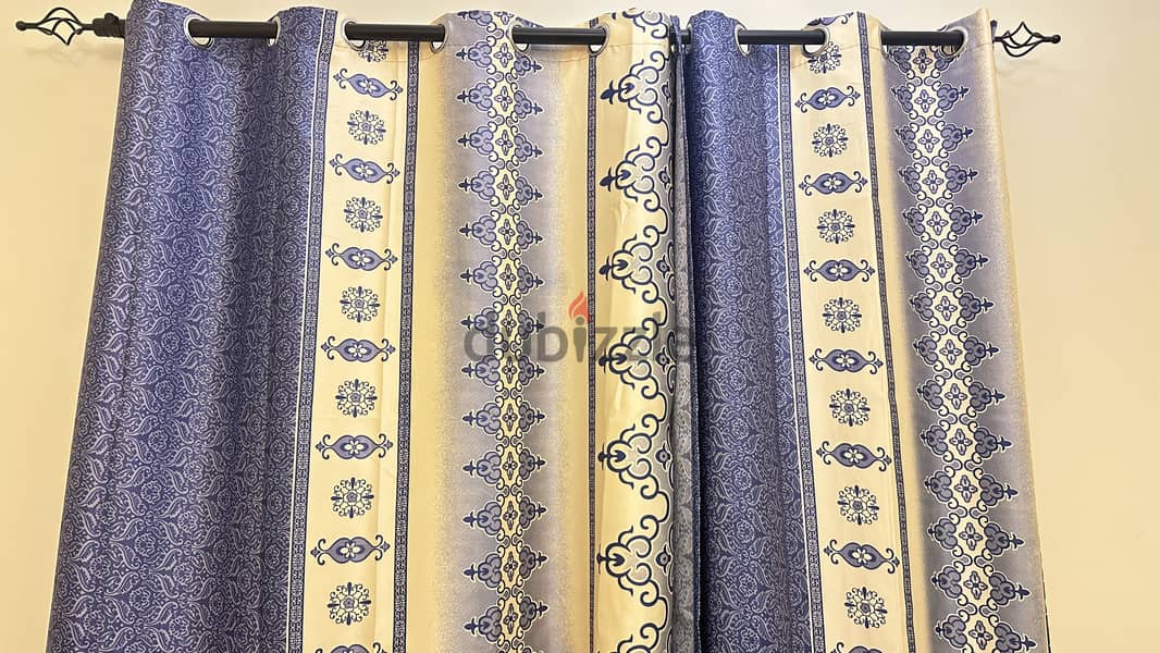 Elegant Curtains with Metal Rod - ستائر رائعة مع عمود معدني 8