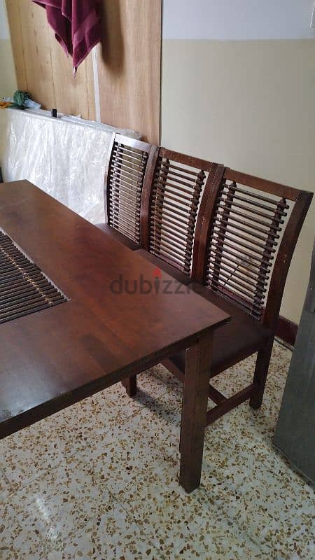 Wooden Dining Set with 6 Chairs 2