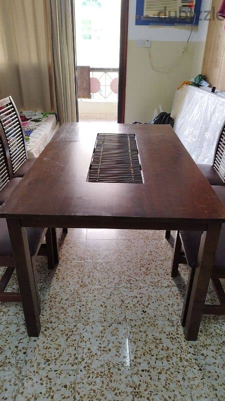 Wooden Dining Set with 6 Chairs 4