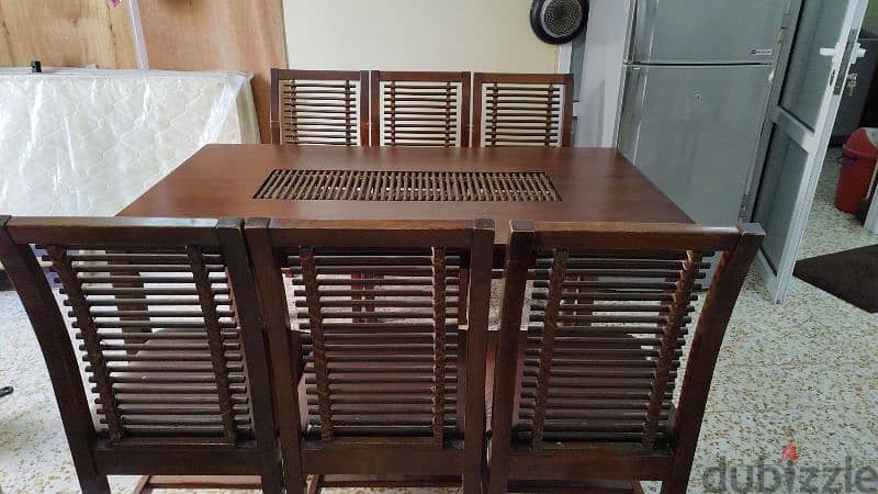 Wooden Dining Set with 6 Chairs 6