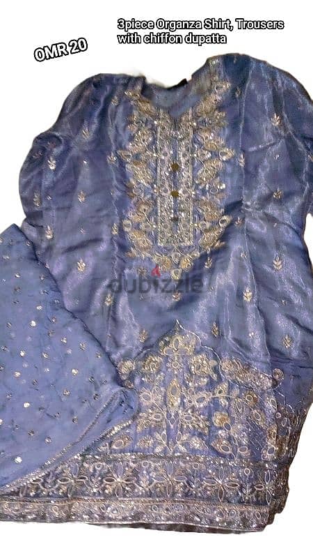 Elegant Organza Shirt Trouser with Chiffon Dupatta 0