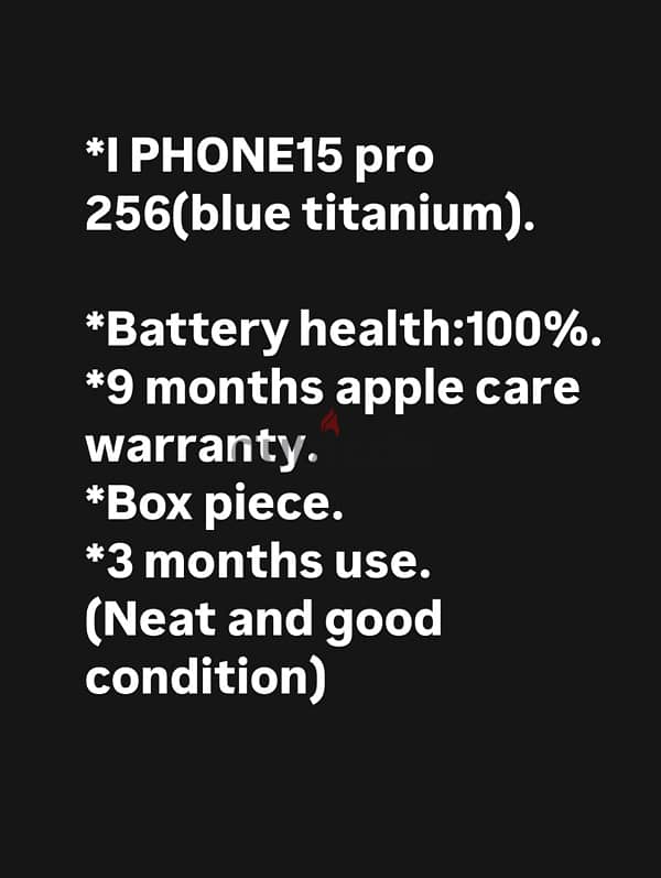 i phone 15 pro 256 urgent sale 1