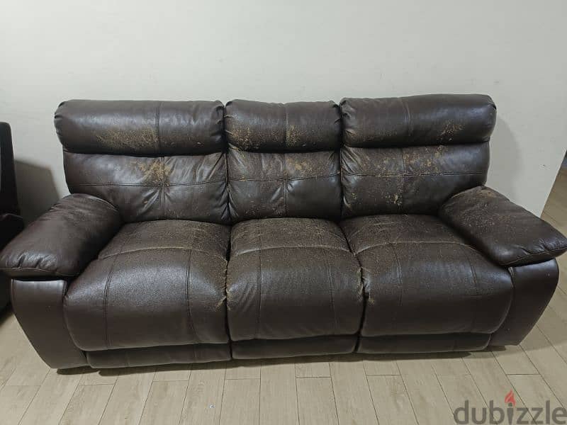 3 Seater Recliner Leather Sofa 1