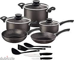 Tramontina Paris 13 Pieces Lead-Colored Aluminum Cookware Set