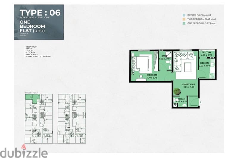 far sale in MQ  1BR  flat near to oasis mall with 30 month installment 0