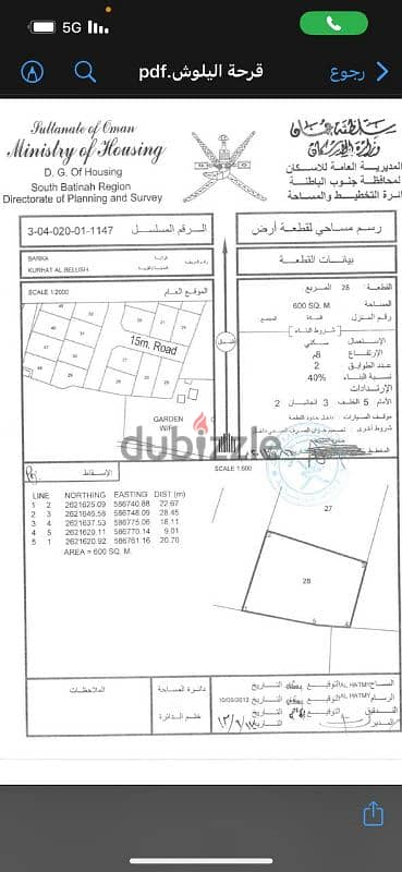 للبيع أرضين  سكني في بركاء قرحة البلوش محوش مع باب