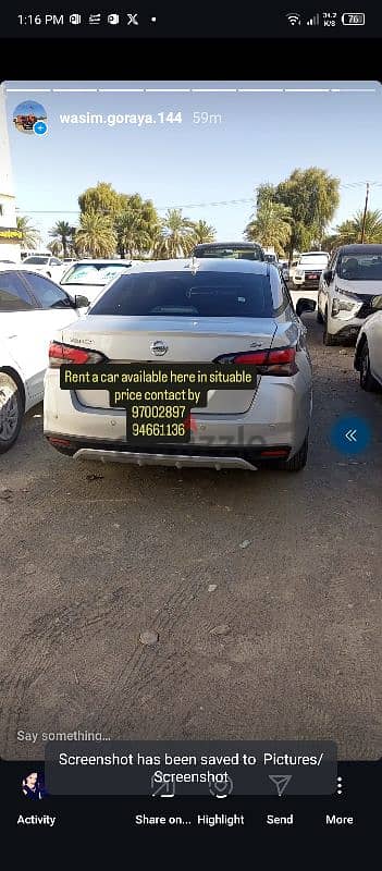 rent car available only 7 OMR per day 10